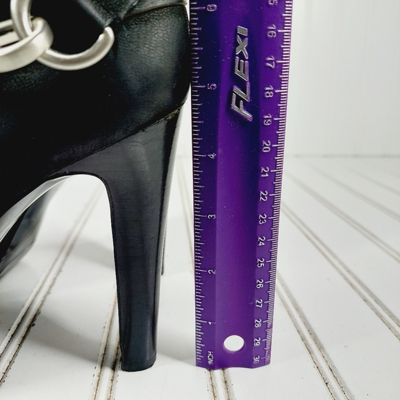 Nine West Midi Black Nubuck Leather Slouchy Pull On Platform Booties K277 - Picture 11 of 13